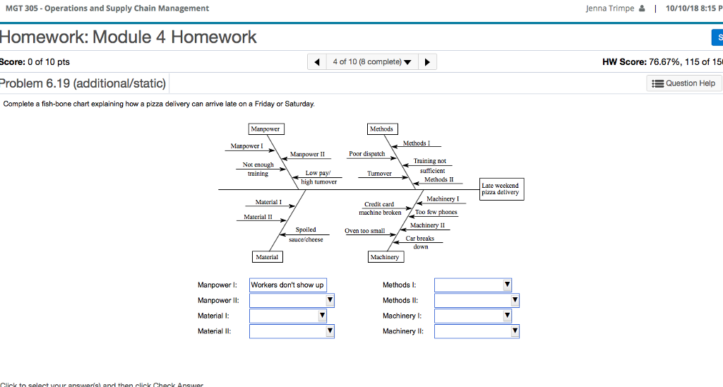 MGT 305-Operations And Supply Chain Management Jenna | Chegg.com