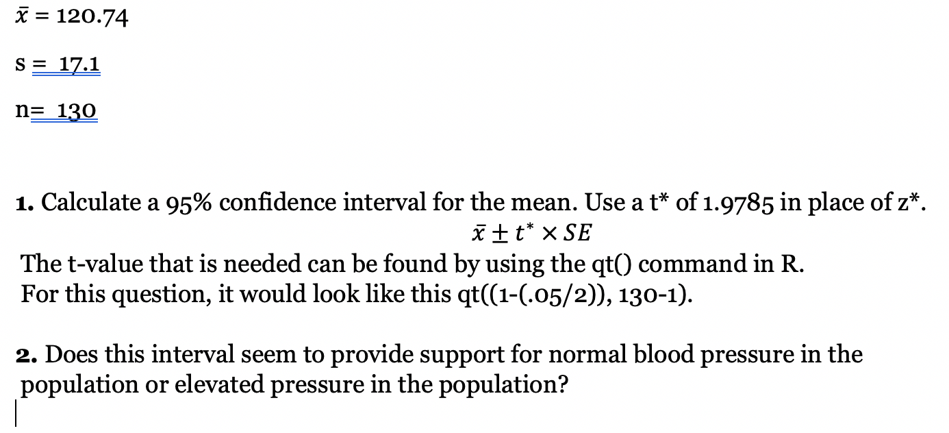 A 120 74 S 17 1 N 130 1 Calculate A 95 Chegg Com
