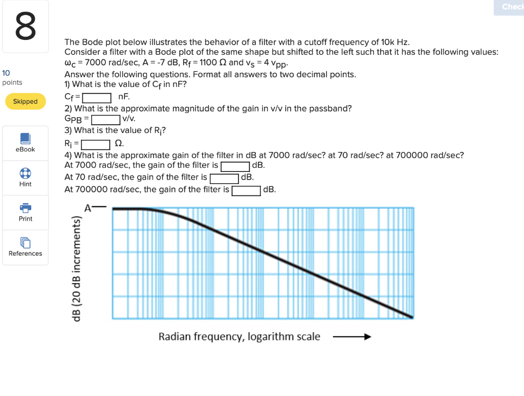 Solved Return to question 12 10 points The Bode plot below | Chegg.com