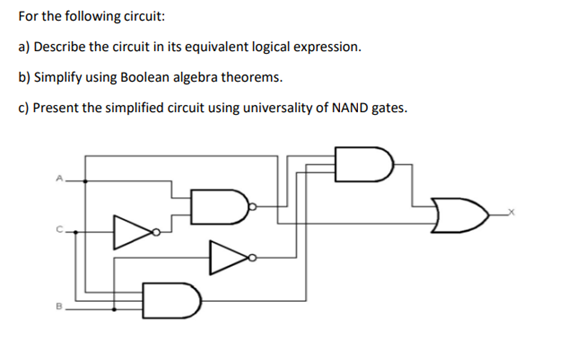 Solved For the following circuit: a) Describe the circuit in | Chegg.com