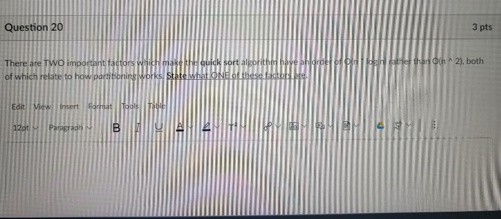 Solved Question 20 3 pts There are TWO important factors | Chegg.com