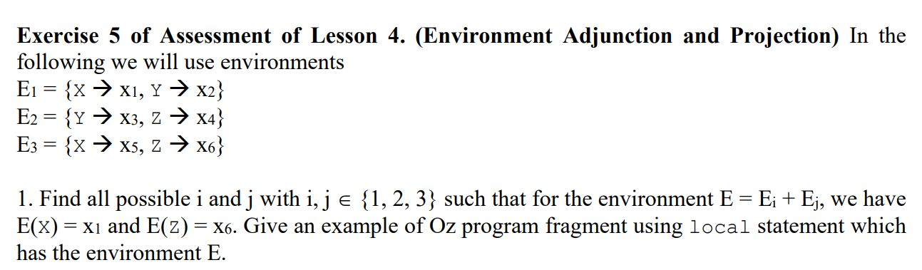 Exercise 5 of Assessment of Lesson 4. (Environment | Chegg.com