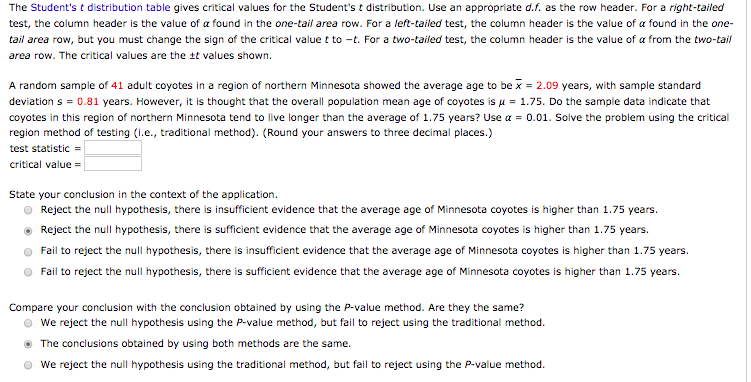 Statistics T-distribution Worksheets #1 Answers