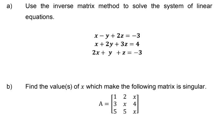 How To Solve Equations Using Inverse Matrix