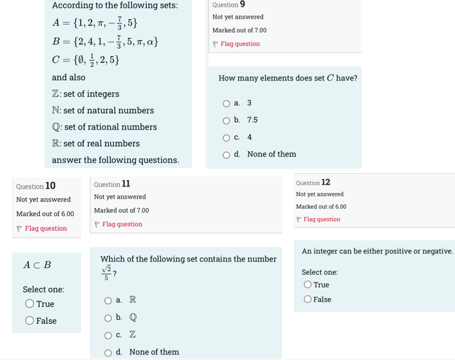 Solved According To The Following Sets: | Chegg.com