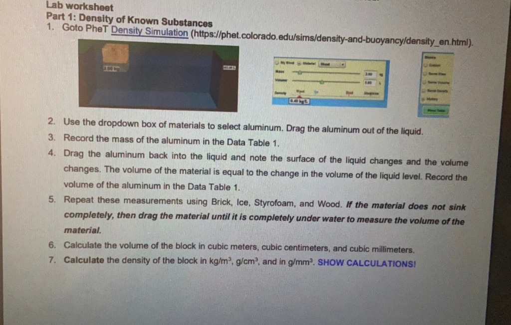 Phet Density Simulation Worksheet Answers
