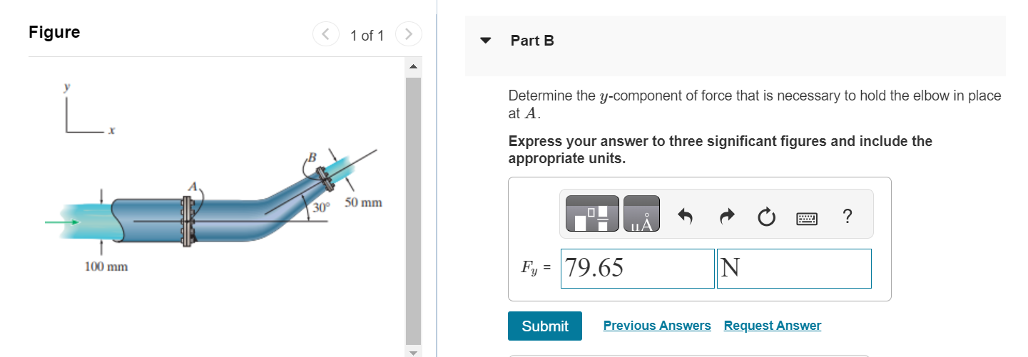 Solved Part A Water flows out of the reducing elbow at 0.030 | Chegg.com