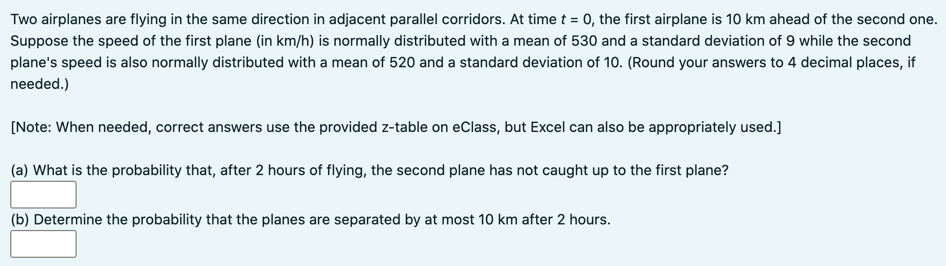 Solved = Two Airplanes Are Flying In The Same Direction In | Chegg.com