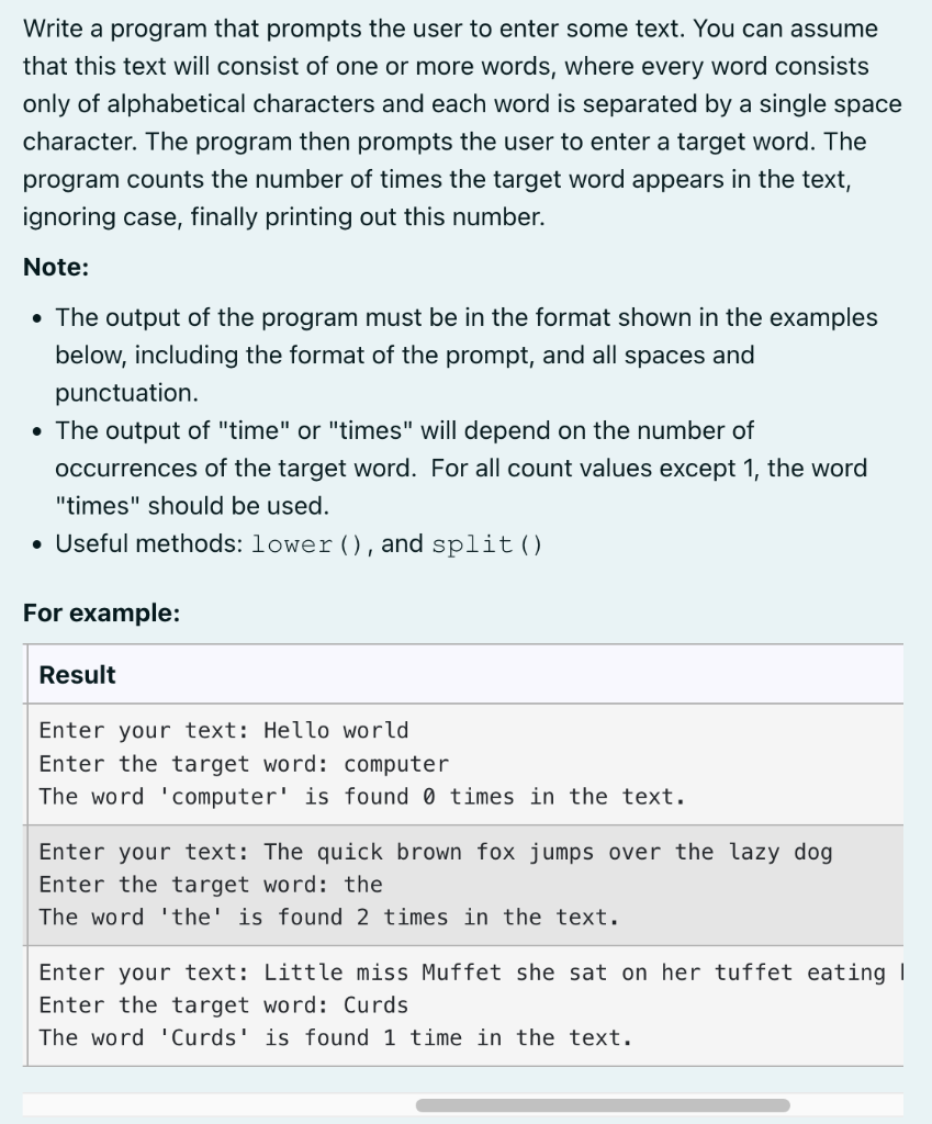 Solved Using a for...in loop ( in python) to solve | Chegg.com