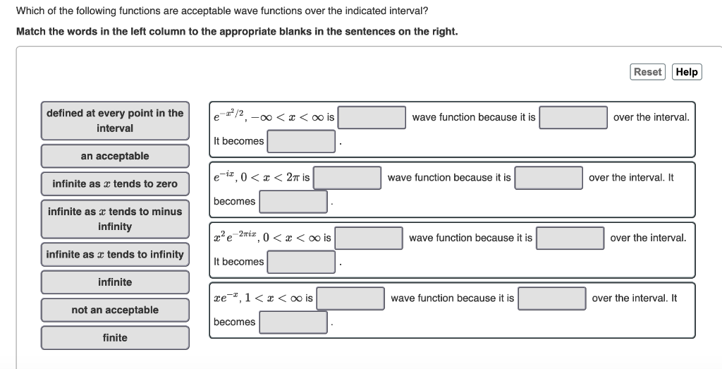 Solved Which of the following functions are acceptable wave | Chegg.com