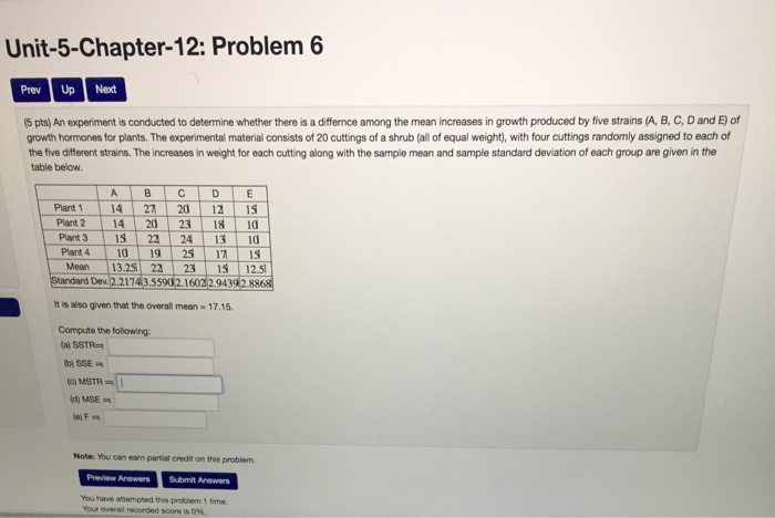Solved An experiment is conducted to determine whether there | Chegg.com