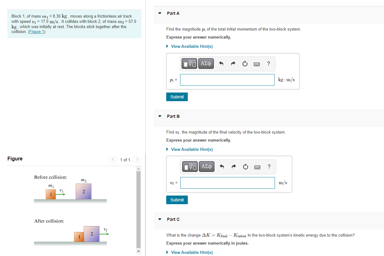 Solved Block 1 , Of Mass M1=8.30 Kg, Moves Along A | Chegg.com