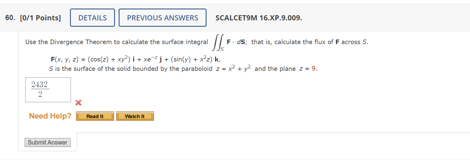 【YY】 Solved Use the Divergence Theorem to calculate the surface