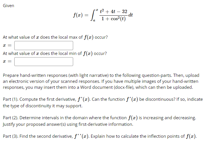 Solved Please show all work and do all parts! I will leave a | Chegg.com