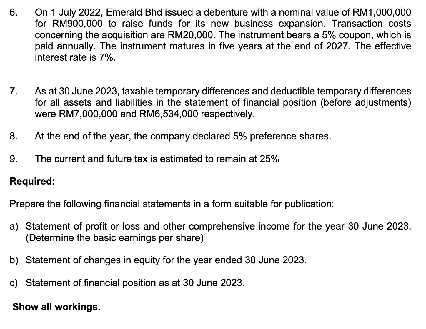 QUESTION 11. As at 30 June 2023 , the company has of