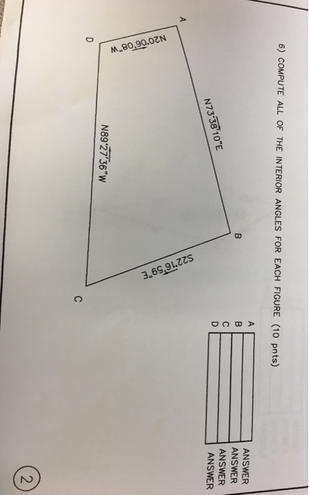 Solved 6) cOMPUTE ALL OF THE INTERIOR ANGLES FOR EACH FIGURE | Chegg.com