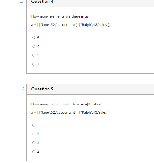 Solved How many elements are there in a? a=[ | Chegg.com