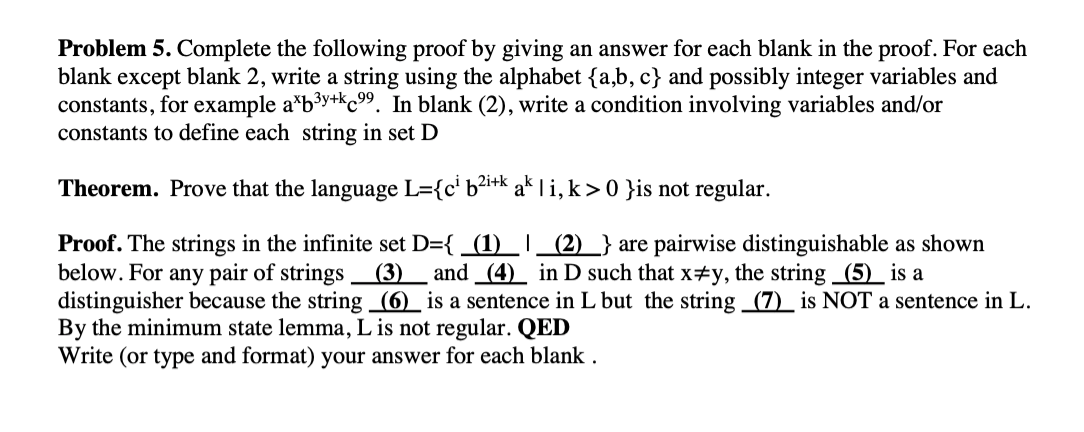 Solved Problem 5. Complete The Following Proof By Giving An | Chegg.com