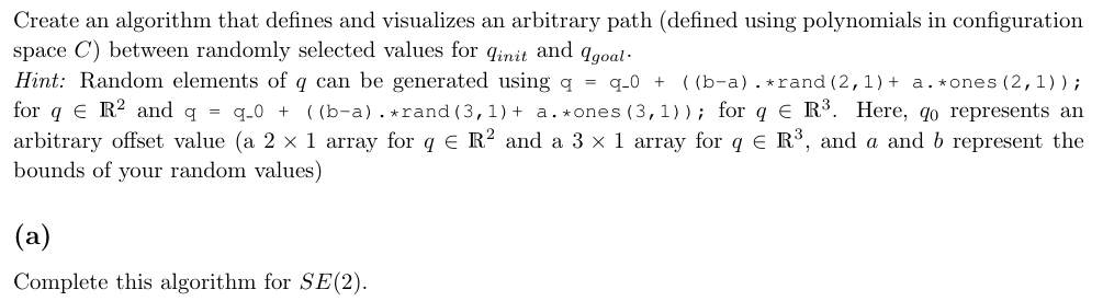 Solved Create an algorithm that defines and visualizes an | Chegg.com