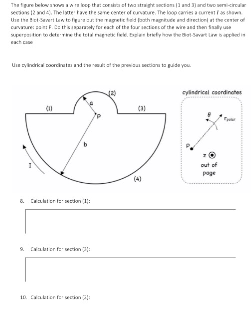 Solved The figure below shows a wire loop that consists of | Chegg.com
