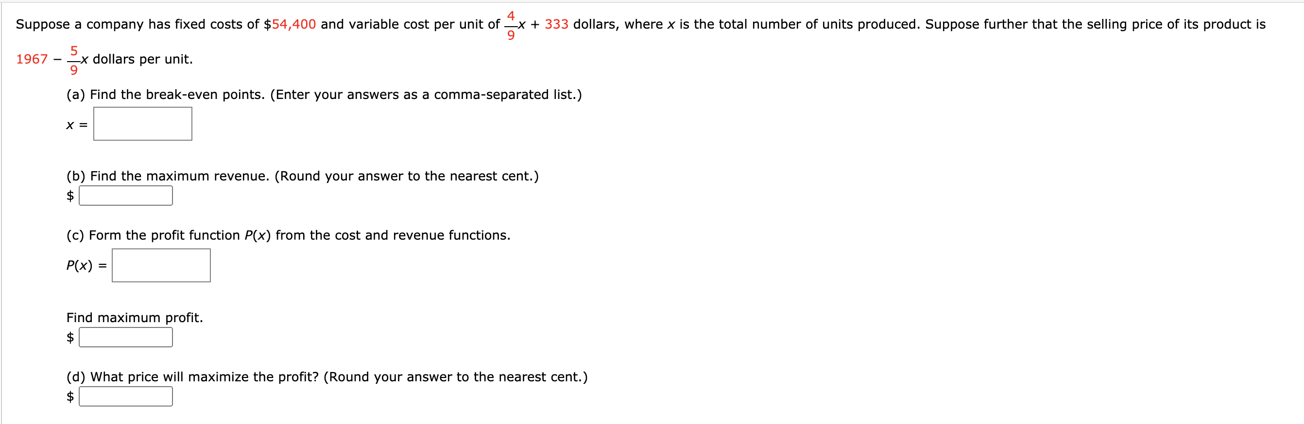Solved Suppose a company has fixed costs of $54,400 and | Chegg.com