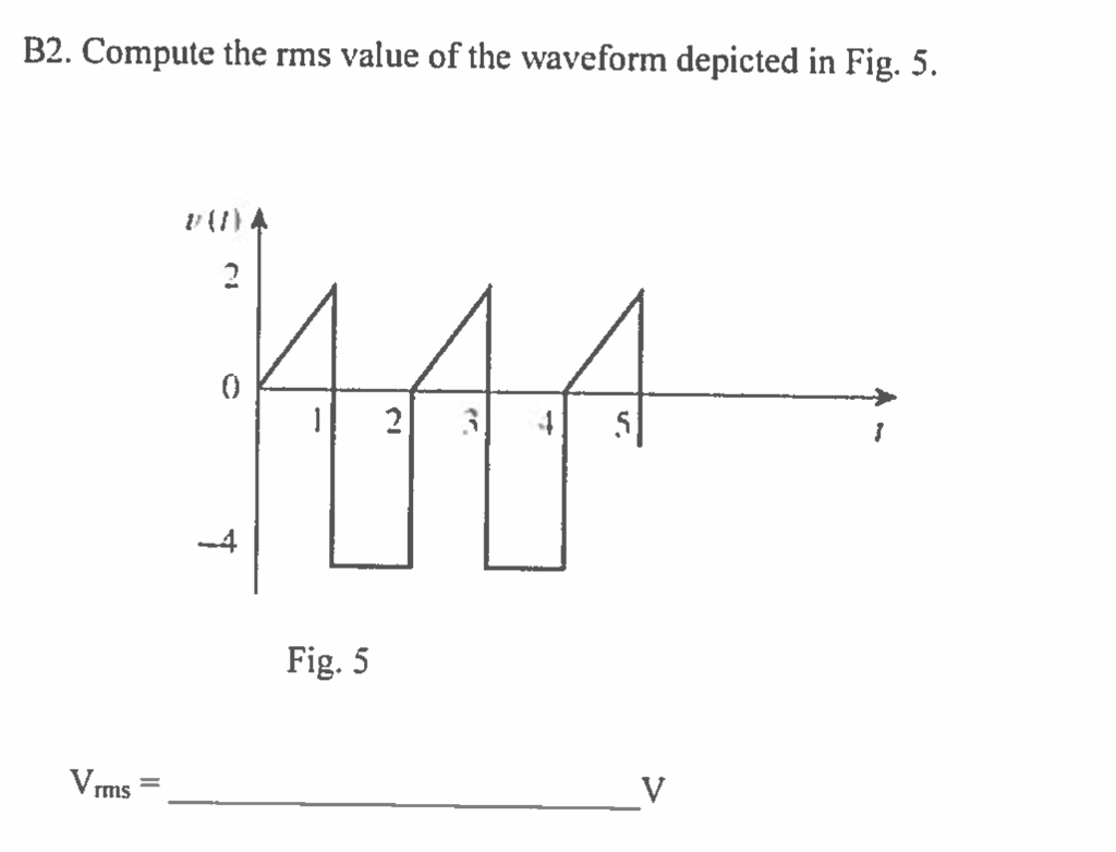 Solved B2. Compute the rms value of the waveform depicted in | Chegg.com