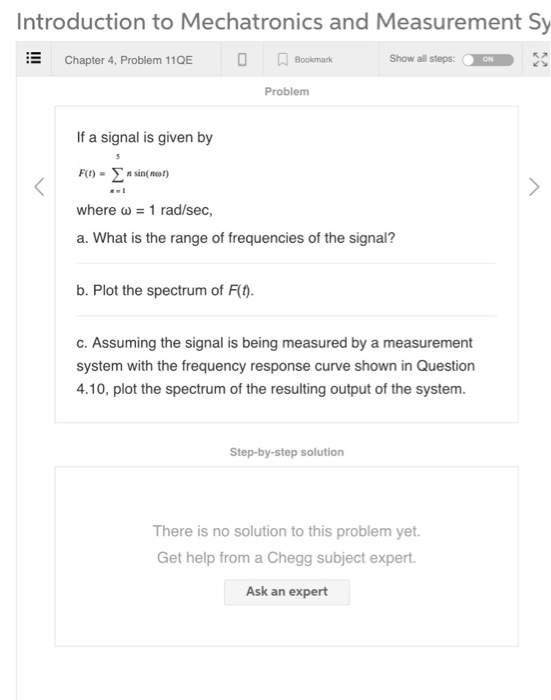 Solved Introduction to Mechatronics and Measurement Sy | Chegg.com