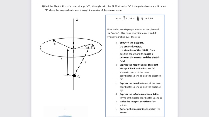 Solved Find the Electric Flux of a point charge, "q", | Chegg.com
