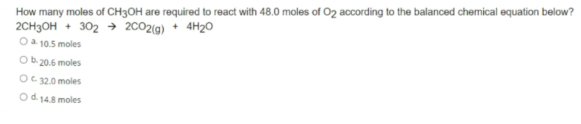 Solved How many moles of CH3OH are required to react with | Chegg.com