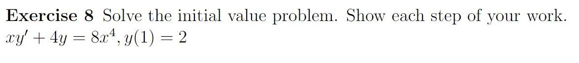 Solved Exercise 10 Find the general solution. Show each step | Chegg.com