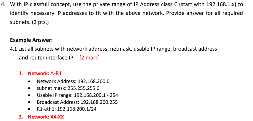 range ip address private class c adalah