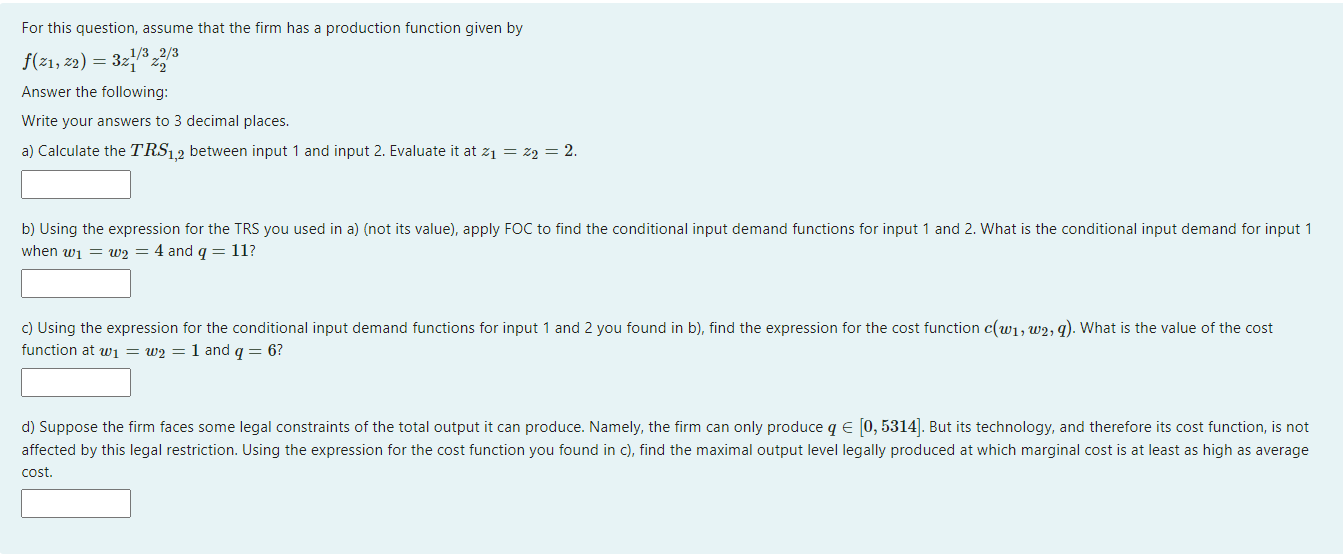 Solved For this question, assume that the firm has a | Chegg.com