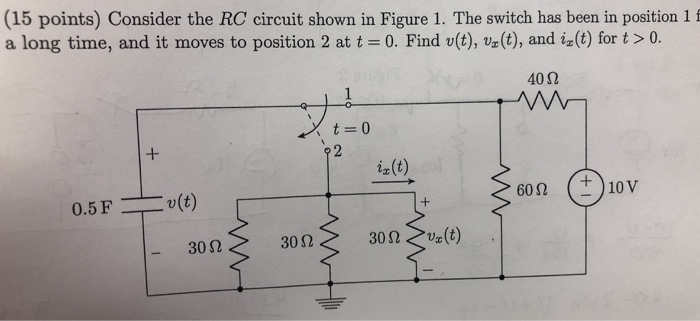 Solved (15 points) Consider the RC circuit shown in Figure | Chegg.com