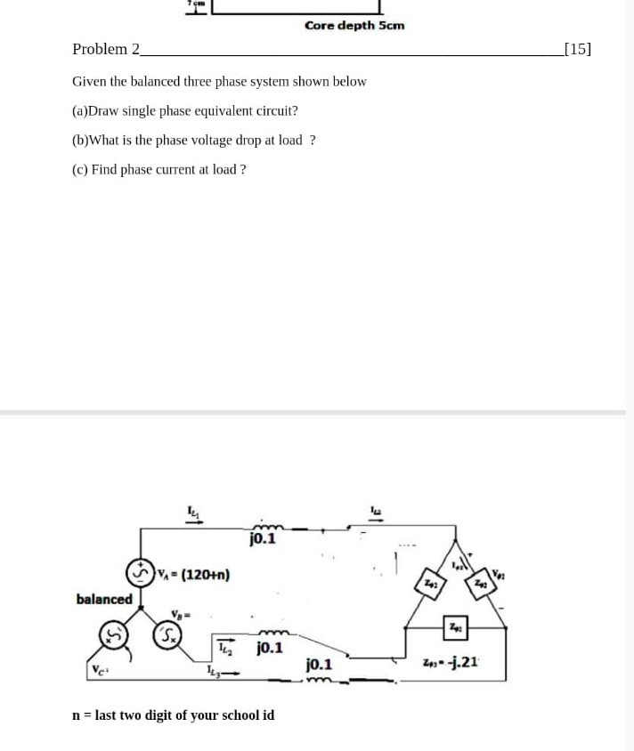 Solved Core depth 5cm Problem 2 _[15] Given the balanced | Chegg.com