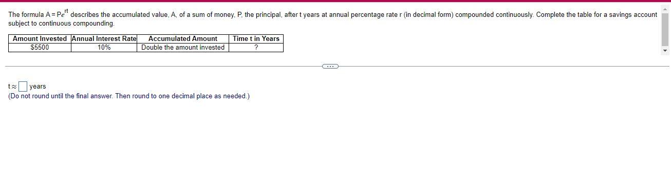 Solved subject to continuous compounding. t≈ years (Do not | Chegg.com