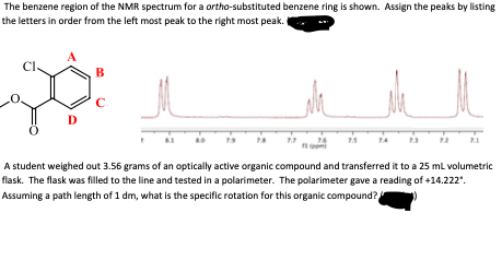 Beleefd voor teer Solved The benzene region of the NMR spectrum for a | Chegg.com