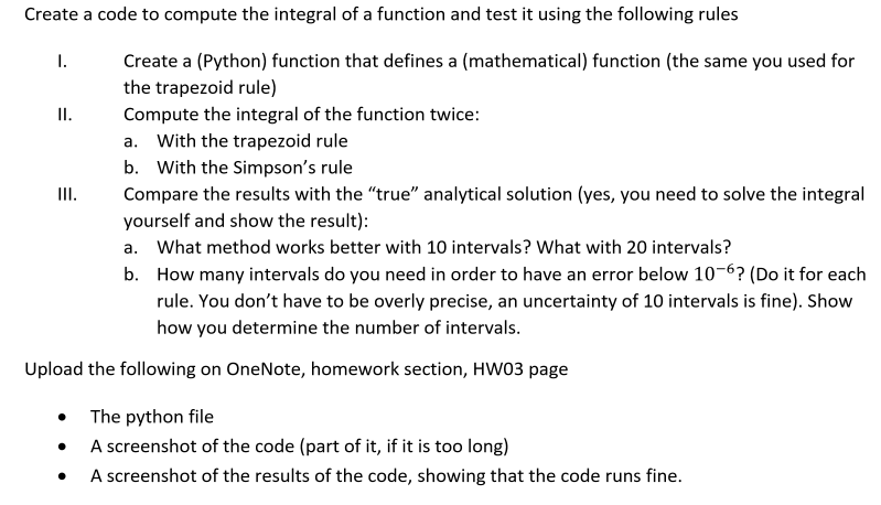 Solved Create a code to compute the integral of a function | Chegg.com