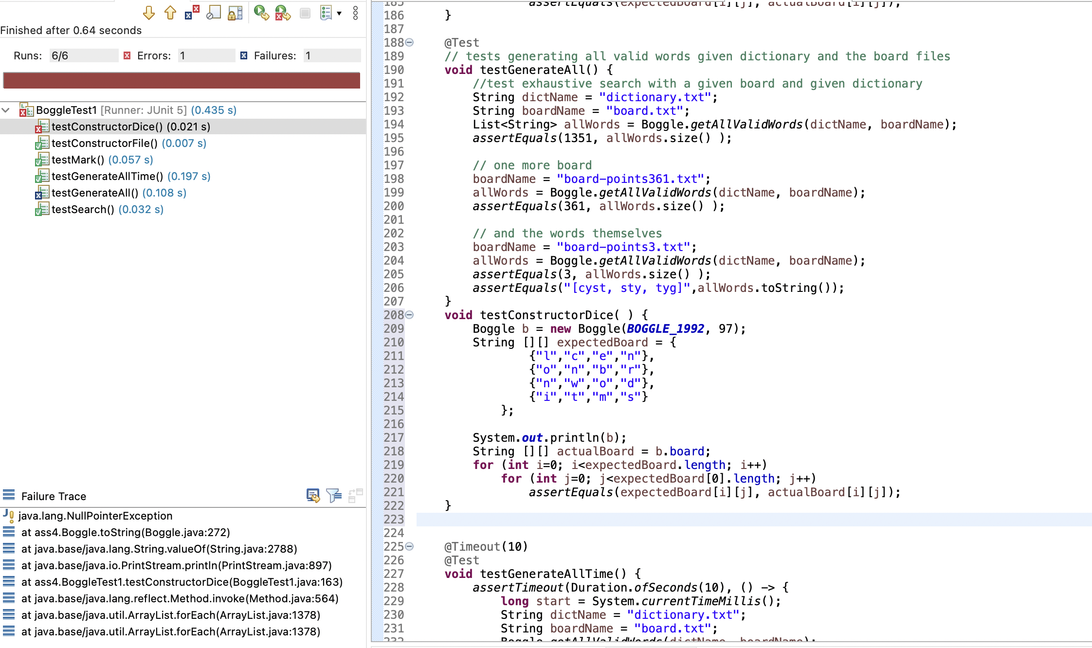 Solved I have a file called Boggle.java that is supposed to | Chegg.com