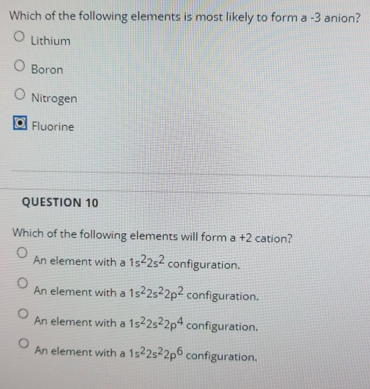 Solved Which of the following elements is most likely to