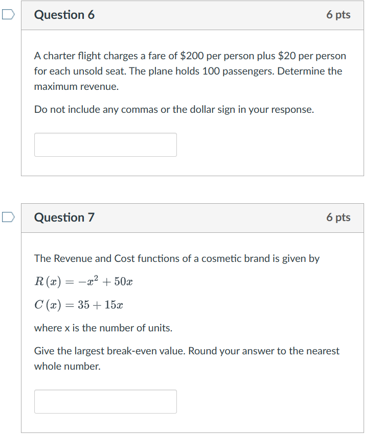 Solved A charter flight charges a fare of $200 per person | Chegg.com