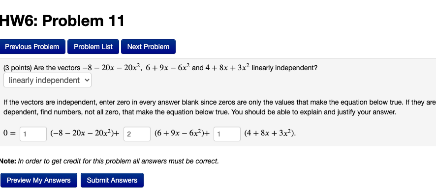 Solved HW6: Problem 3 Previous Problem Problem List Next | Chegg.com