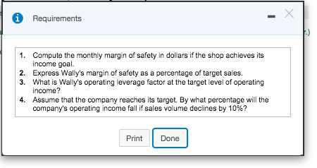 Solved i Requirements 1. Compute the monthly margin of | Chegg.com