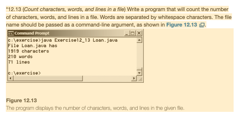 Solved "12.13 (Count characters, words, and lines in a file) | Chegg.com