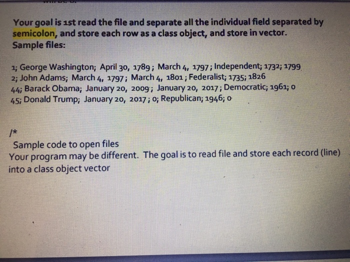 Solved Write a program read a input file and store the | Chegg.com