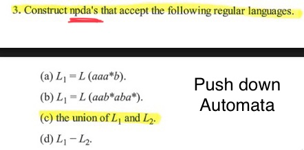 Solved 3. Construct Npda's That Accept The Following Regular | Chegg.com