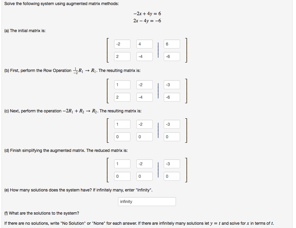 Solved Solve the following system using augmented matrix | Chegg.com