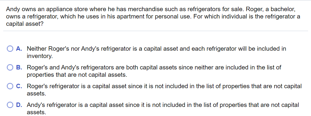 Solved Andy owns an appliance store where he has merchandise | Chegg.com