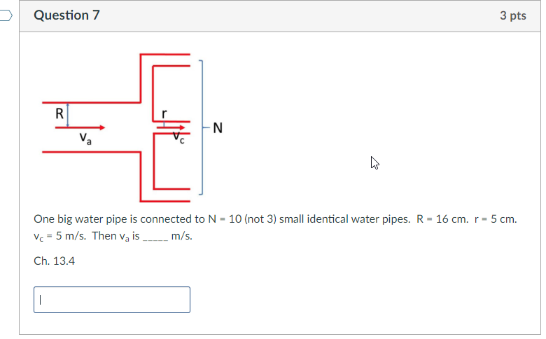 Solved Question 7 3 pts One big water pipe is connected to | Chegg.com