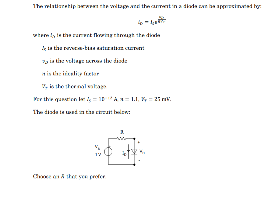 Solved The relationship between the voltage and the current | Chegg.com