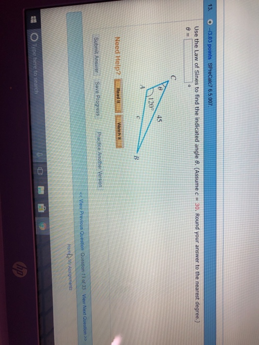use the law of sines to find the indicated angle